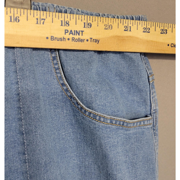 Just My Size Shorts Womens 4X Blue Denim Pull On Elastic Waist Pockets JMS2010D2 - Picture 6 of 11